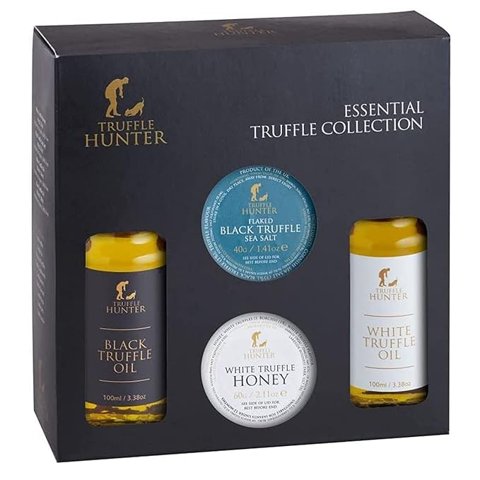TruffleHunter - TruffleHunter Preserved Truffle Selection Gift Set - Black &amp White Truffle Oil Sea Salt Truffle Honey