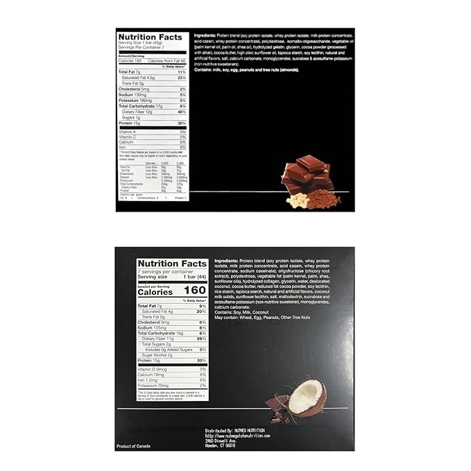PROTIFIT - Low Calorie Chocolate Crisp &amp Coconut Protein Bar 2 Pack High Protein 15g Protein Low Carb Low Sugar Ideal Protein Compatible 7 Servings Per Box (2 Pack)