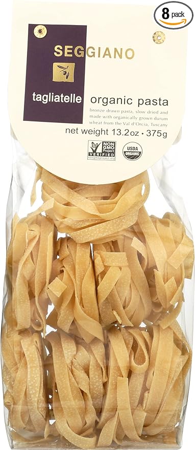 Seggiano Organic Tagliatelle Pasta Non GMO Vegan 13.25 Ounce (Pack of 8)