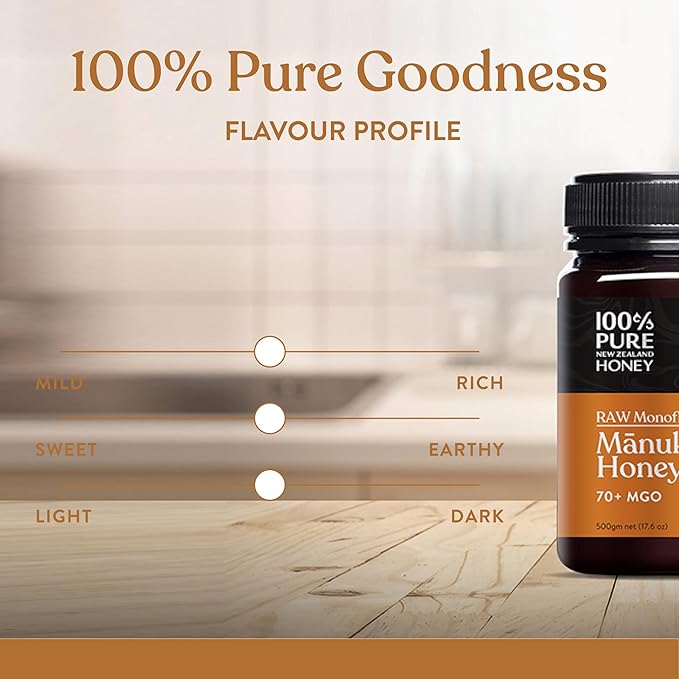 100% Pure New Zealand Manuka Honey MGO 70+ and UMF 20+ Bundle 2 x 17.6 Oz