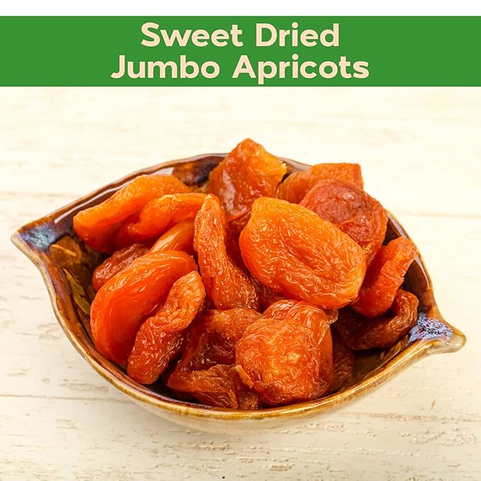 Sincerely Nuts - Dried Jumbo California Apricots | Two Lb. Bag | Dehydrated | Sweet Gourmet Snacking Food | Kosher and Gluten Free