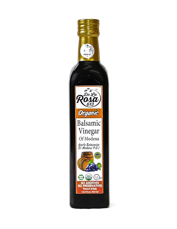 De La Rosa Extra Virgin Olive Oil Balsamic &amp White Balsamic Vinegar 100% Pure Raw &amp Unfiltered Vegan Kosher &amp Gluten Free Great for Salad Dressings Marinades &amp More 16.9 Oz (Pac