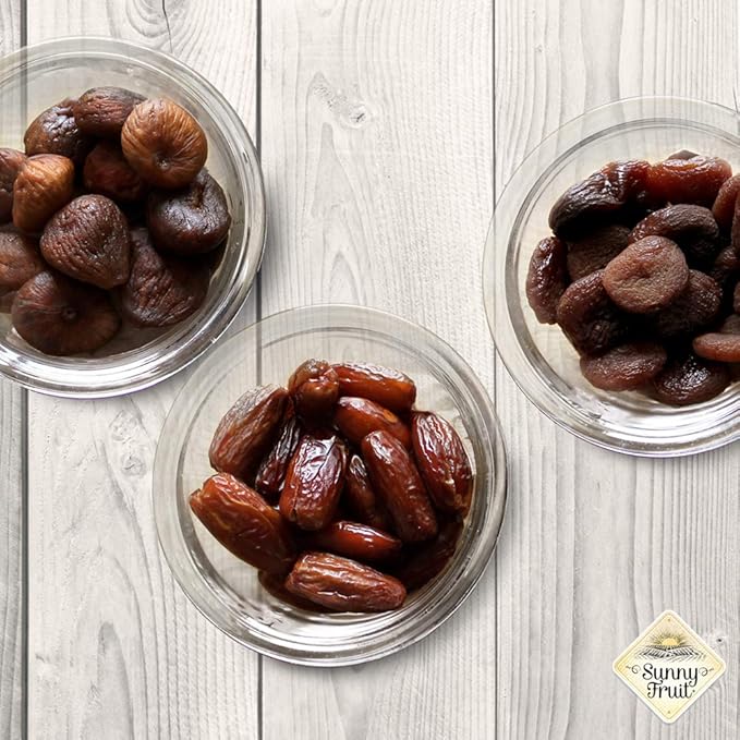 Sunny Fruit Organic Dried Fruit Assortment - Dates Figs &amp Apricots Variety 3 Bags (15 Individual Portion Packs) | No Preservatives No Sugar Added | ORGANIC NON-GMO VEGAN HALAL KOSHER