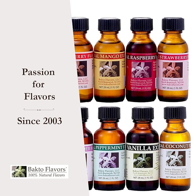 Bakto Flavors - Natural Flavors &amp Extracts - PICK YOUR OWN FLAVORS - Box of 5 (1 OZ Bottles)