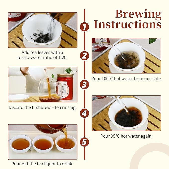 CHADUO Puerh Tea Loose Leaf Aged 5 Years Premium Yunnan Pu erh Ripe Puer Tea 7.05oz/200g Royal-Grade Aged Aroma &amp Jujube Fragrance 普洱茶 普洱散茶 宫廷普洱茶 云南勐海
