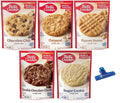 Betty Crocker Cookie Mix Variety Chocolate Chip Oatmeal Peanut Butter Double Chocolate Chunk and Sugar Cookie 17.5 Ounce (Pack of 5) - with Make Your Day Bag Clip