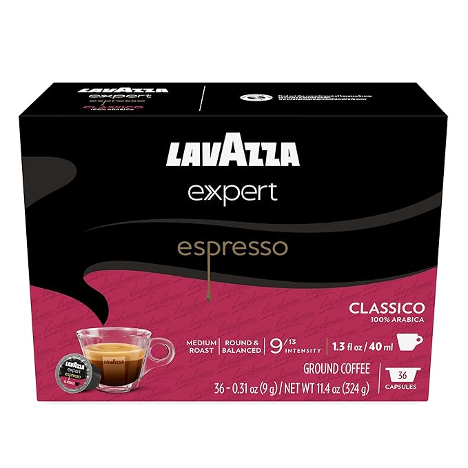 Lavazza Expert Espresso Classico Capsules Medium Roast 100% Arabica Compatible with Own Classy Machines (36 Capsules)