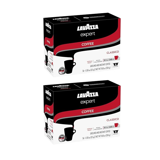 Lavazza Expert Classico Coffee Capsules Medium Roast Arabica and Robusta Blend Compatible with Lavazza Classy Plus Machine (72 Capsules)
