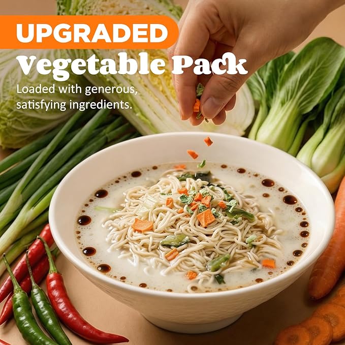 Healspot High Protein Instant Ramen 6 Pack Non Fried Ramen Broth 32g Plant Based Protein Low Fat Low Carb Non GMO Keto Friendly &amp Plant Based(Black Garlic Classic-Pork Flavor)