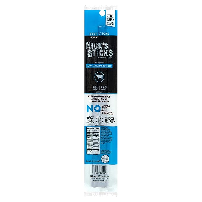 Nick's Sticks | 100% Grass-Fed Beef Free Range Turkey Stick Variety Pack | Made in the USA | Gluten Free | 3 Original 3 Original Turkey 3 Spicy 3 Spicy Turkey