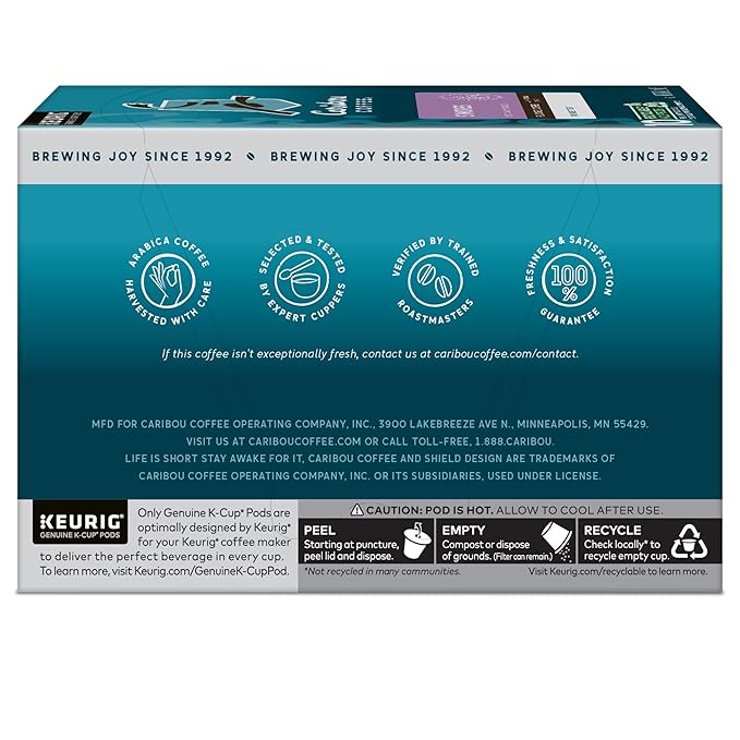 Caribou S’mores Cabin Coffee Single Serve Keurig K-Cup Pods Medium Roast Coffee 60 Count (6 Packs of 10)