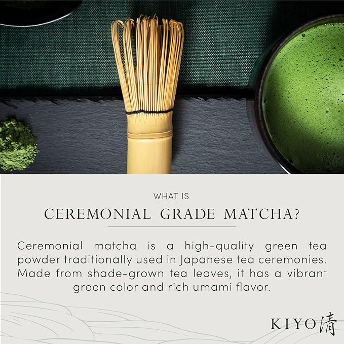 Kiyo Matcha Organic Classic Grade Chiba No Shiro Matcha - Pure Japanese First Harvest Organic Ceremonial Grade Matcha Green Tea Powder from Kagoshima Japan (40g/1.41oz)