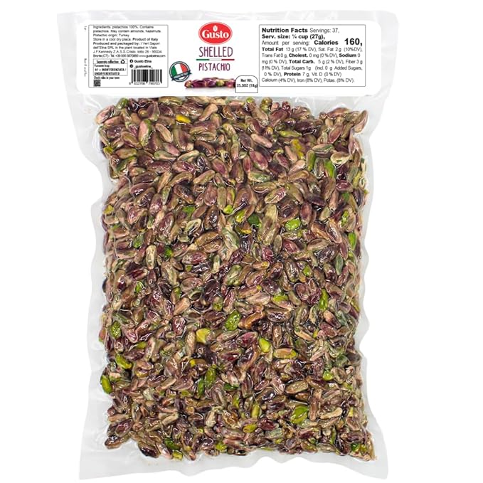 Pistachios No shell Raw Shelled Unsalted 2.2 lb (1 kg) Turkish Pistachios Raw Kernel Natural Purple Color Gusto Etna