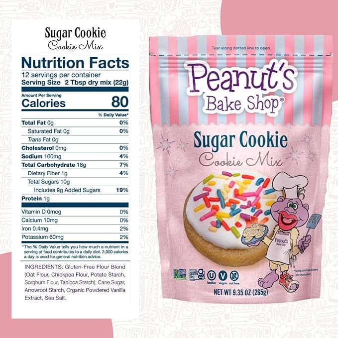 Peanut's Bake Shop - Vegan and Gluten-Free Cookie Mix | Non-GMO Kosher Cookie Mixes for Decadent Treats (Sugar Cookie - 3 Pack)