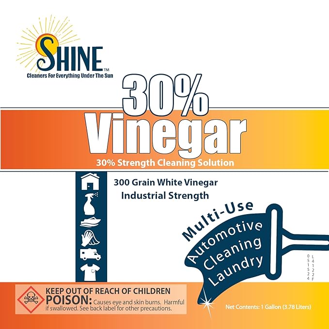 30% Concentrated Vinegar Gallon - Makes 6 Gallons of Finished Solution - For Home and Outdoor Use - Concentrated All Purpose Vinegar (Pack of 2)