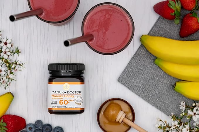 Manuka Doctor - MGO 60+ Manuka Honey Multifloral 100% Pure New Zealand Honey. Certified. Guaranteed. Raw. Non-GMO (8.75oz)