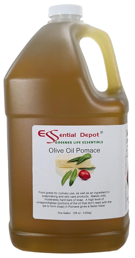 Essential Depot Olive Oil - Pomace - Food Grade - 2 Gallons 256 oz - 2 x 1 Gallon Containers - Safety Sealed HDPE Container with Resealable Cap
