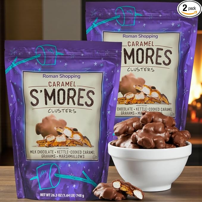 Caramel S’mores Clusters – Kirkland Quality 2 Bags (26.3 oz Each) – Milk Chocolate Marshmallow &amp Graham Crunch Blend