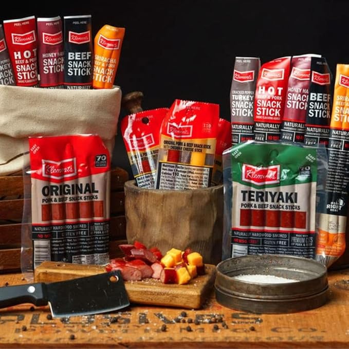 Jerky.com 26pc Meat Sticks Variety Pack | Beef Jerky Gifts for Men | Low Sugar &amp High Protein | Gluten Free &amp Keto Meat Sticks | Pork Turkey Ham Beef Jerky Sticks &amp Cheese Sticks | Birth