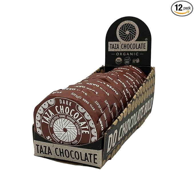 Taza Chocolate Organic Mexicano Disc 85% Dark Chocolate Super Dark 2.75 Ounce (12 Count) Vegan