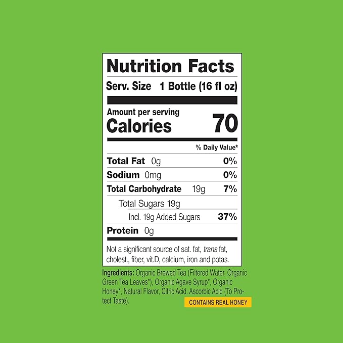 Just Ice Tea Organic Iced Tea 16 Fl Oz Glass Bottles (Honey Green Tea Pack of 12)