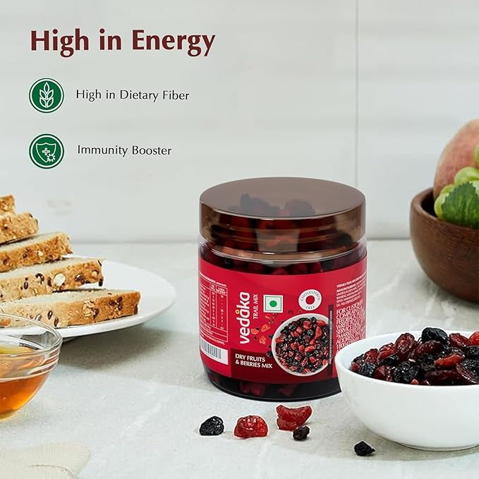 Dry Fruits and Berries Mix | 200 g| Blueberry Strawberry Cranberry And Black Currant | Ambient Temperature | (Previously Kitchen Cheer) Fresh