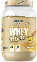 Axe &amp Sledge WHEY More Premium Protein Blend | 24g Protein Whey Concentrate &amp Isolate | Prebiotic Fiber for Enhanced Absorption | Creamy Delicious Versatile | 30 Servings Honey Grizzly Gra
