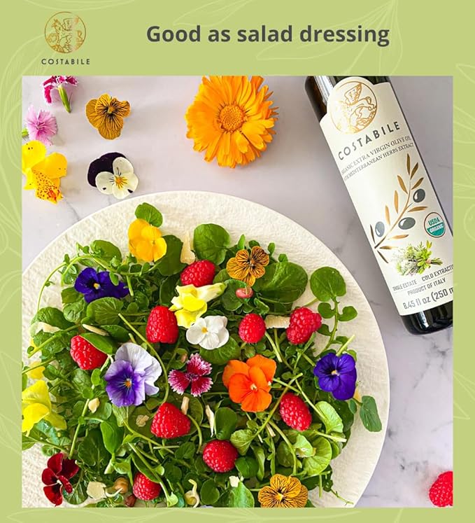 Herbed Olive Oil - Extra Virgin Tuscan Herb Olive Oil from Italy - Perfect for Infused Mediterranean Seasoning and Herb Vinaigrette