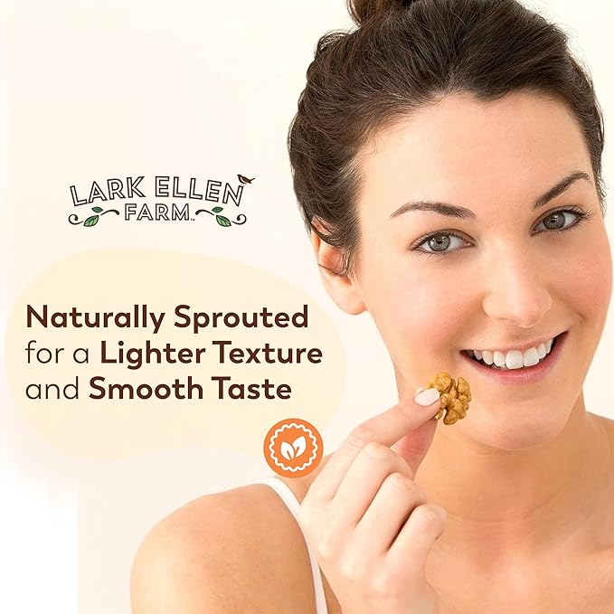 Lark Ellen Farm Organic Sprouted Walnuts – Raw Unsalted Keto-Friendly Healthy Vegan Snack Gluten-Free 10 Oz 3 Pack