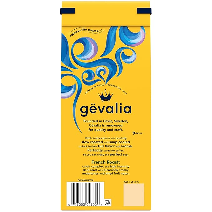 Gevalia French Roast Dark Roast Ground Coffee (12 oz Bags Pack of 6)