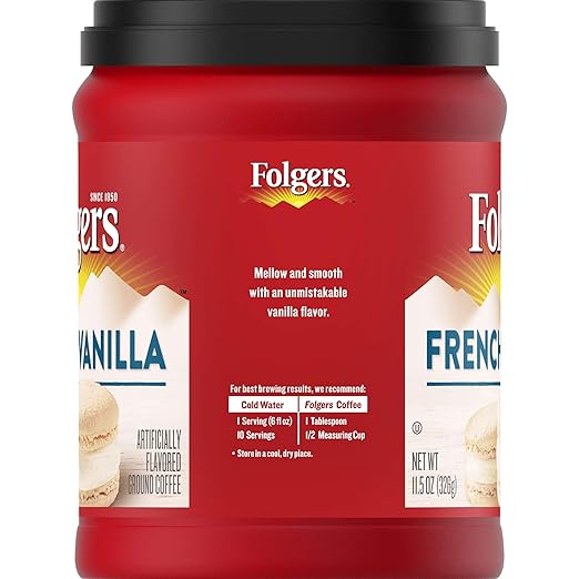 Folgers French Vanilla Flavored Ground Coffee 11.5 Ounces