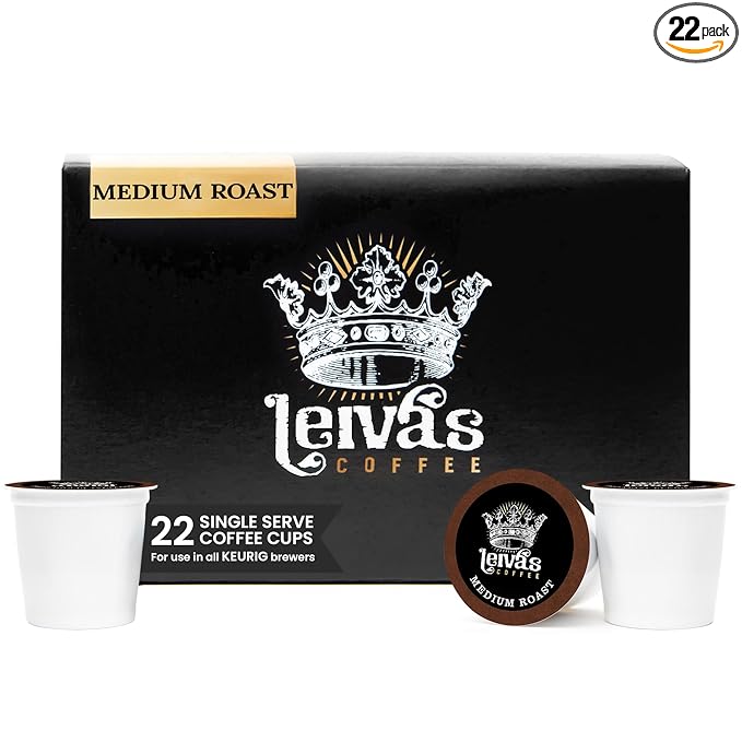 Leiva’s Guatemalan Single Serve K-cups Coffee Pods (22 Count) – Small Batch Medium Roast Capsules - Rich Bold &amp Balanced Flavor - Single Serve Pods for Keurig Coffee Machine - 0.35 Oz Cups