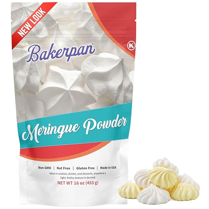 Bakerpan Meringue Powder for Royal Icing - 16 Ounce - Meringue Powder for Baking Frosting Icing Pies Cake Decorations (Made in USA)