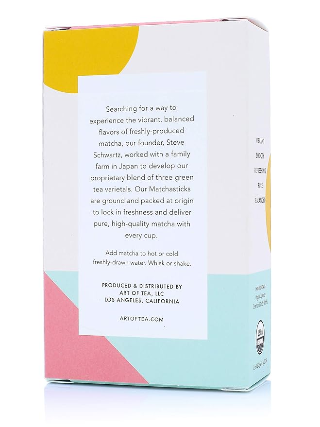 Art of Tea | Matcha Powder | Organic Japanese Ceremonial Matchasticks | 24 Count Single Serve Packets