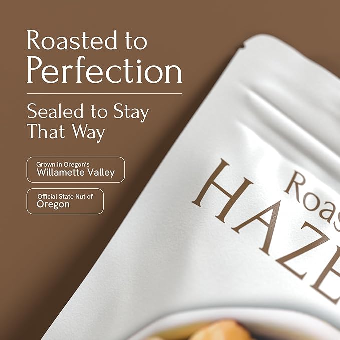 Snackathon Roasted Oregon Hazelnuts Unsalted Dry Roasted Whole Filberts Premium Natural Nuts Grown in USA 2 LB Resealable Bag Healthy Snack Ideal for Baking Nut Butters &amp Recipes