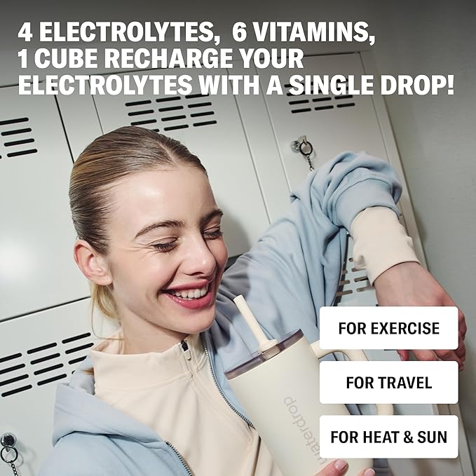 Waterdrop Microlyte Mix – Sugar-Free Electrolytes for Fitness &amp Hydration – 48 Drops with Magnesium Calcium Sodium + Zinc – Electrolyte Water Flavoring in Strawberry Grapefruit Berry &amp Lemo