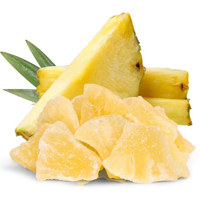 Delicious Dried Pineapple Chunks by It's Delish - 2.5 Lbs Reusable Jumbo Container | Lightly Sweetened Candied Fruit Low Sugar Vegan &amp Kosher Dry Fruit Snacks