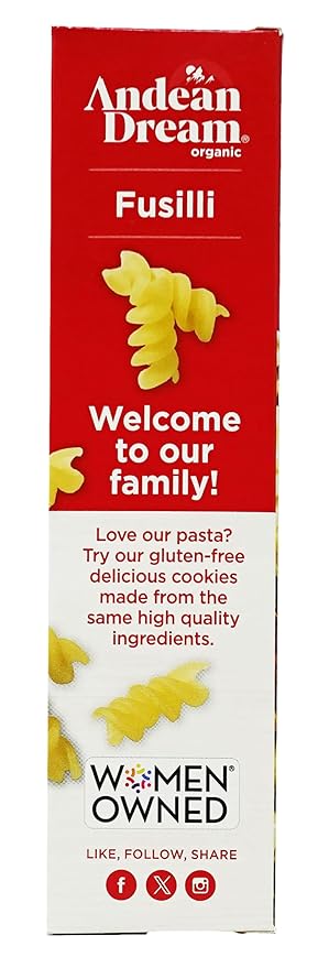 Andean Dream Organic Quinoa Fusilli Pasta 8 Ounce -- 12 per case.12