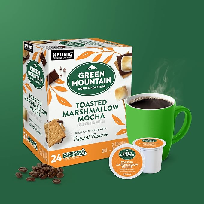 Green Mountain Coffee Roasters Toasted Marshmallow Mocha Keurig Single-Serve K-Cup Pods Light Roast Coffee 96 Count (4 Packs of 24)