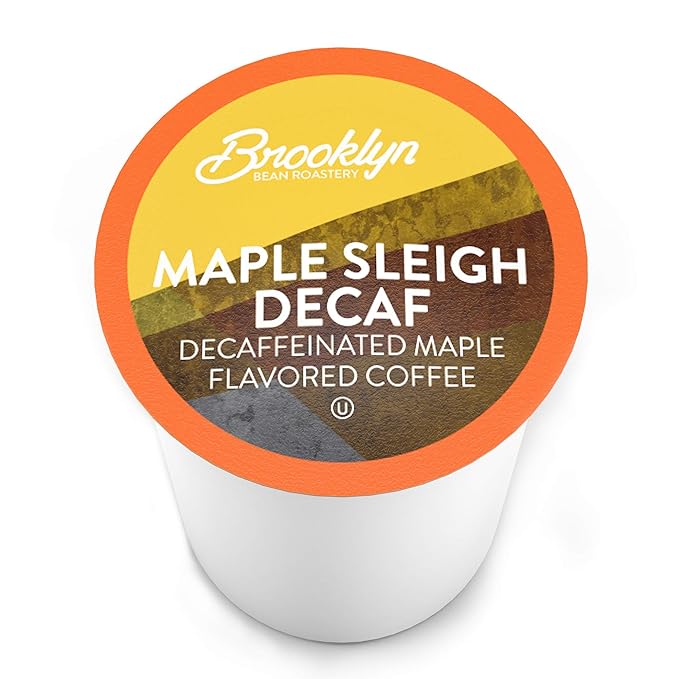 Brooklyn Beans Coffee Pods Maple Sleigh Decaf - Compatible with Keurig K Cup Brewers Including 2.0 Machines 40 Count Maple Flavored
