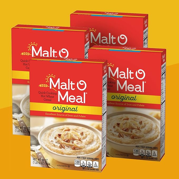 Malt-O-Meal Original Malt-O-Meal Hot Breakfast Cereal Quick Cooking 28 Ounce Box (Pack of 4)