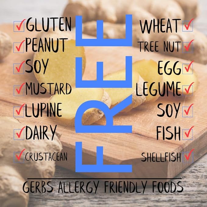 Gerbs Crystalized Dried Ginger 2 lbs. | Unsulfured No Artificial Additives Resealable Bulk Bag | Bold &amp Spicy Flavor | Top 14 Allergen-Free