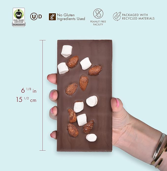 Chuao Chocolatier Ravishing Rocky Road Milk Chocolate Bars | Gourmet Almond Vegan Marshmallows Artisan No Preservatives | 10 Pack (2.8 oz each)