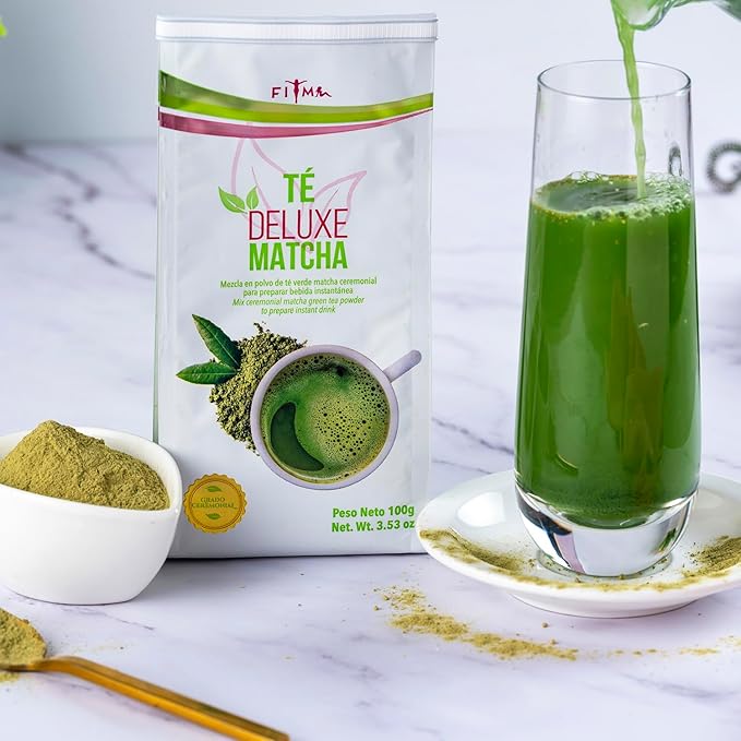 Té Deluxe Ceremonial Grade Matcha Tea with Zesty Lemon &amp Ginger | Premium Japanese Instant Powder Blend Sweetened with Stevia | Sugar Free Vegan Gluten Free Keto | 50 Servings
