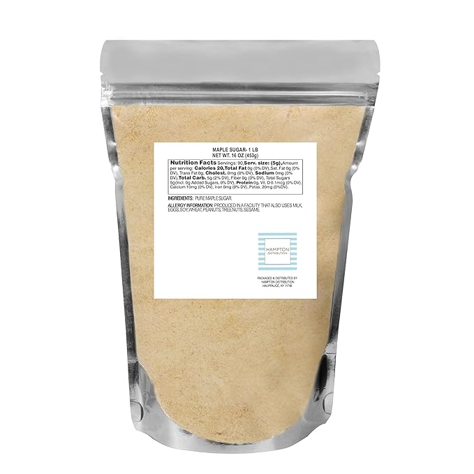Maple Sugar 1 Pound Resealable Bag All-Natural Perfect for Cooking Baking &amp Blending