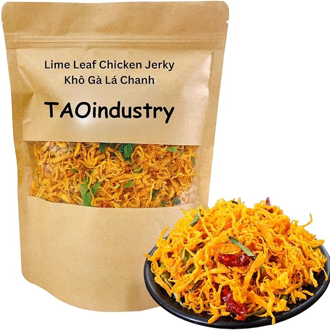 Chicken Jerky With Lemon Leaves Original Flavor 6oz Bag Khô Gà Lá Chanh Vietnamese