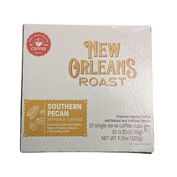 New Orleans Roast Southern Pecan Single Serve Cups (32 Count) - Try Our Most Popular Flavors that Customers Can Not Get Enough Of - Each Single Serve Cup is Perfect for One Cup of Coffee