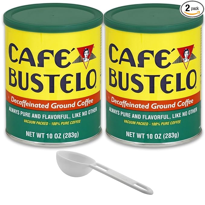 ONDAGO Cafe Bustelo Coffee Decaffeinated 10-ounce Cans | 2 pack | Bundled with Ondago Coffee Scoop