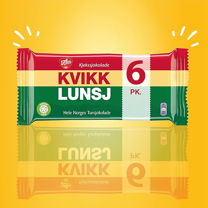 Kvikklunsj – Chocolate Covered Wafers from Freia - Norwegian Chocolate from Norway Milk Chocolate Bars (6-Pack x 47gram)