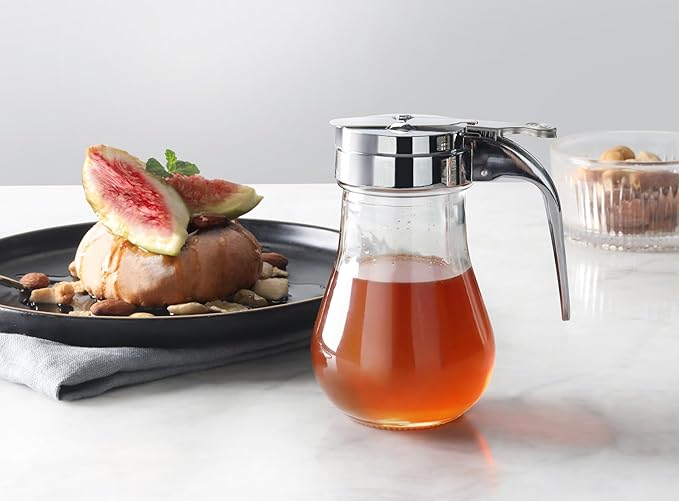 New Star Foodservice 22469 Syrup Dispenser with Chrome Plated Zinc Alloy Top 6-Ounce Set of 12